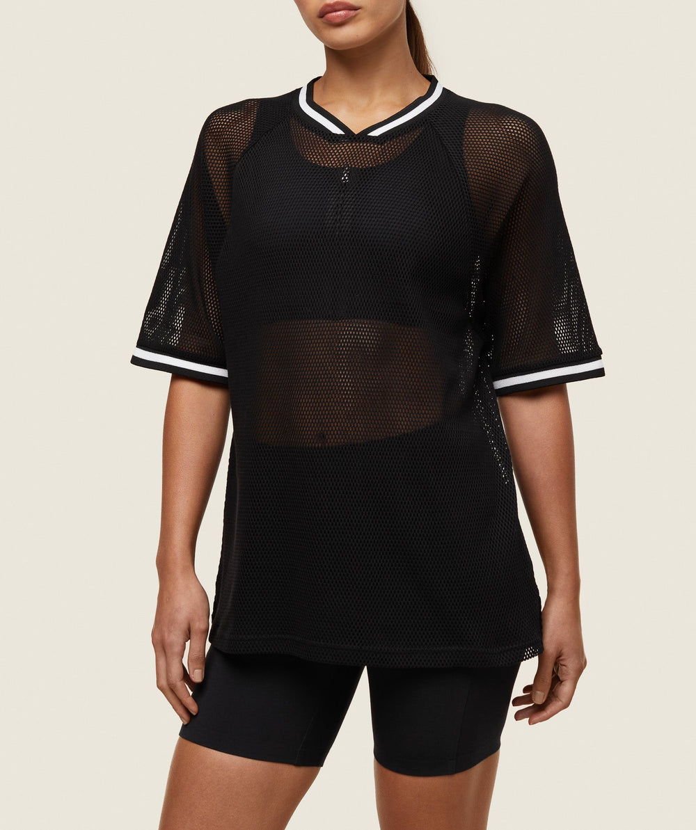 everywear Mesh Layering Tee Black/Soft White