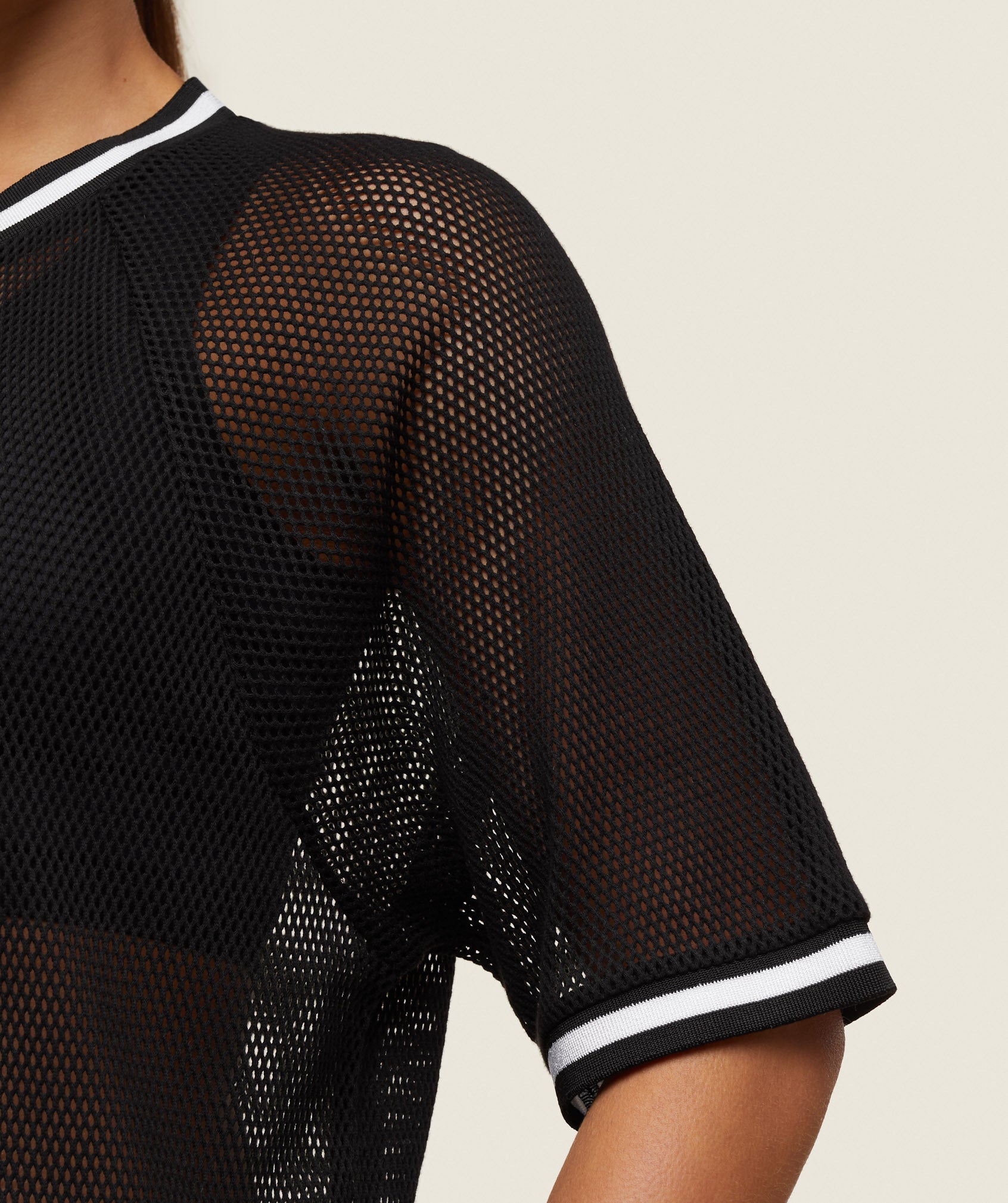 everywear Mesh Layering Tee Black/Soft White