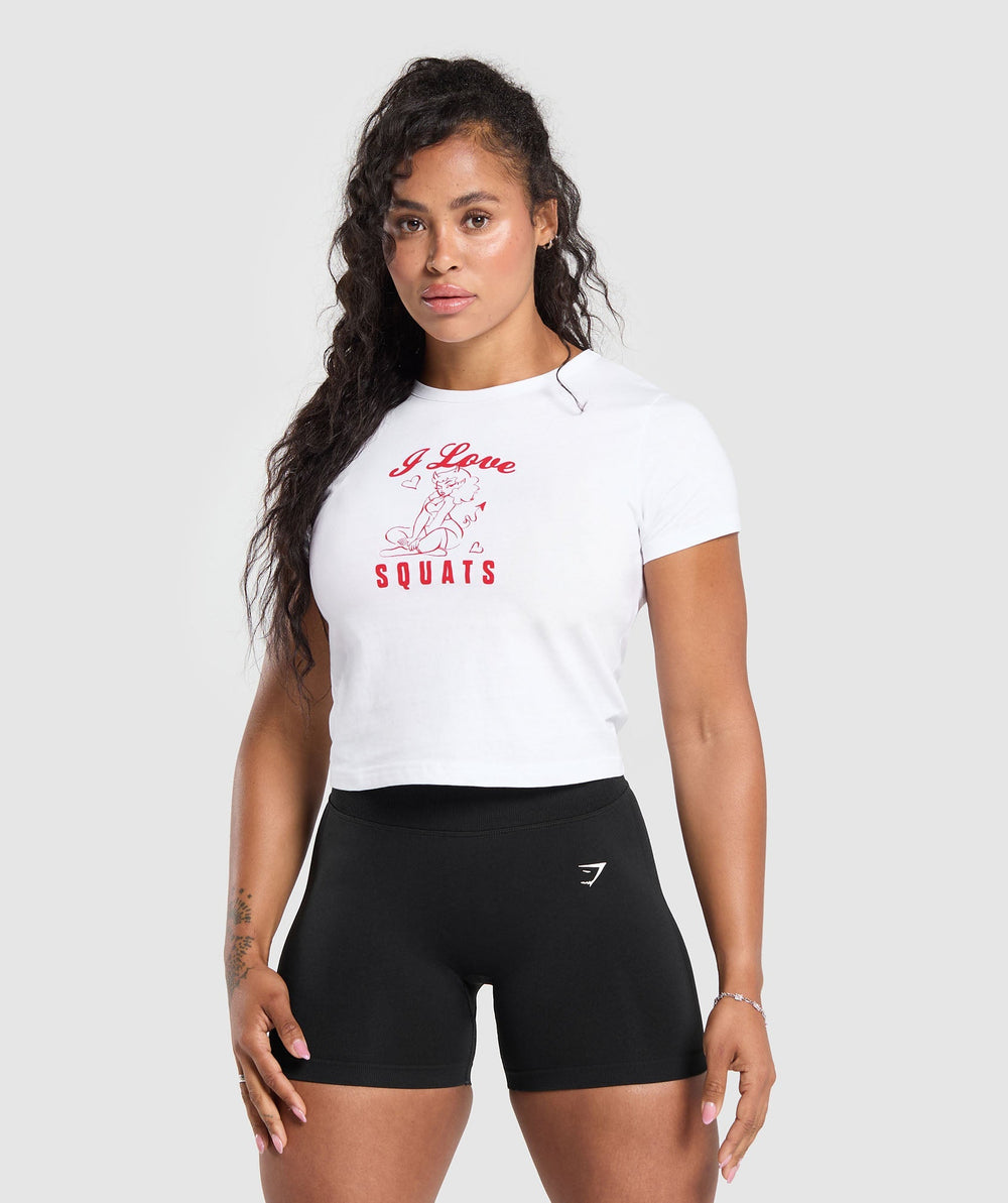 I Love Squats Baby T-Shirt White