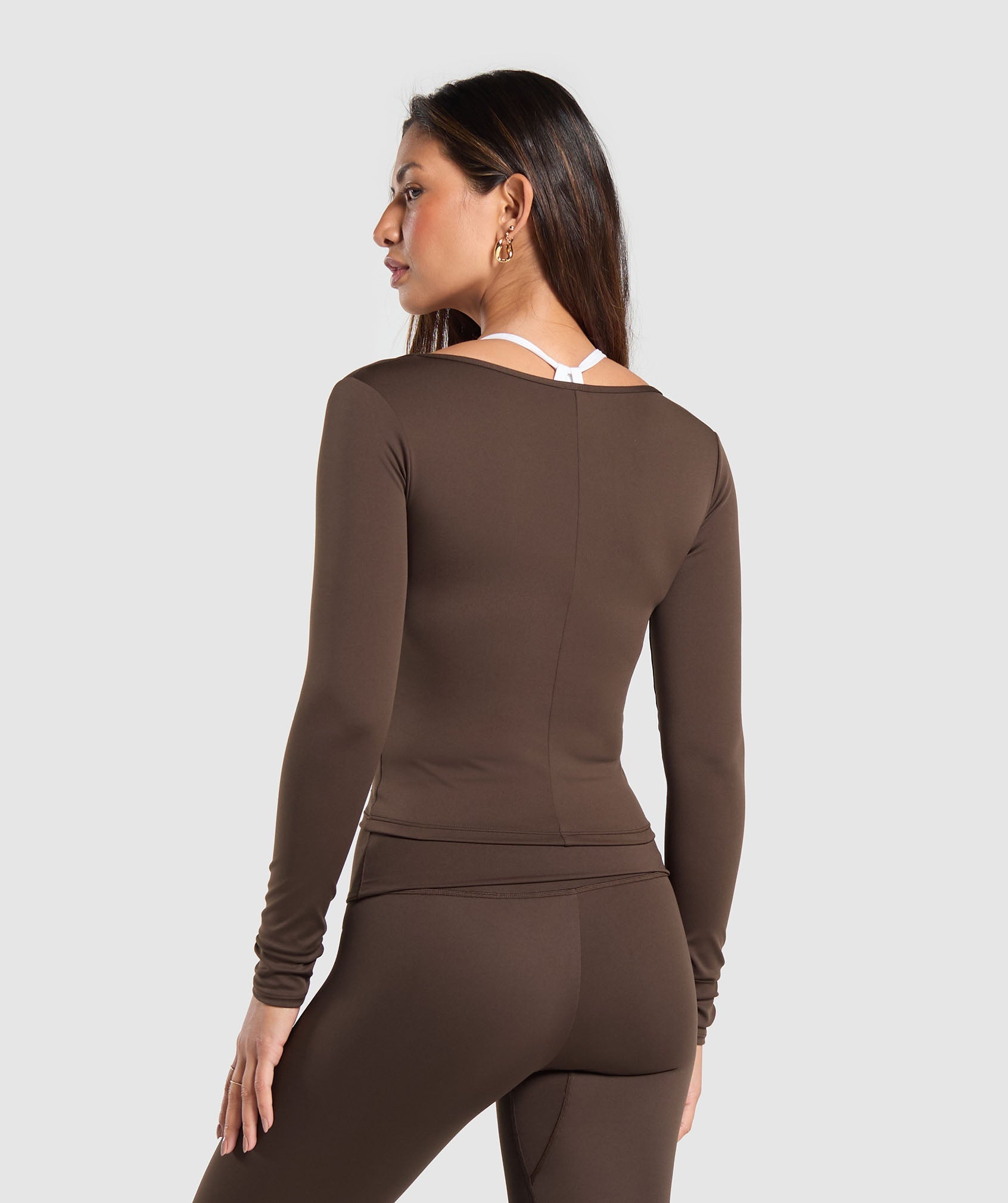 Everyday Long Sleeve Midi Top Archive Brown