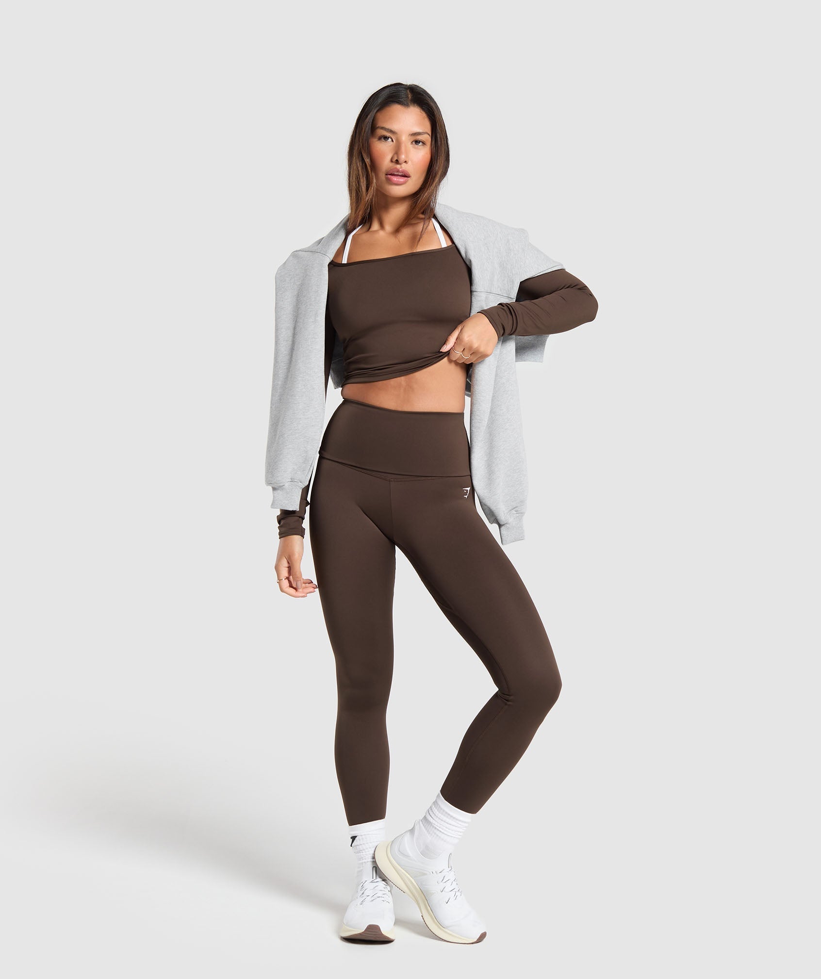 Everyday Long Sleeve Midi Top Archive Brown