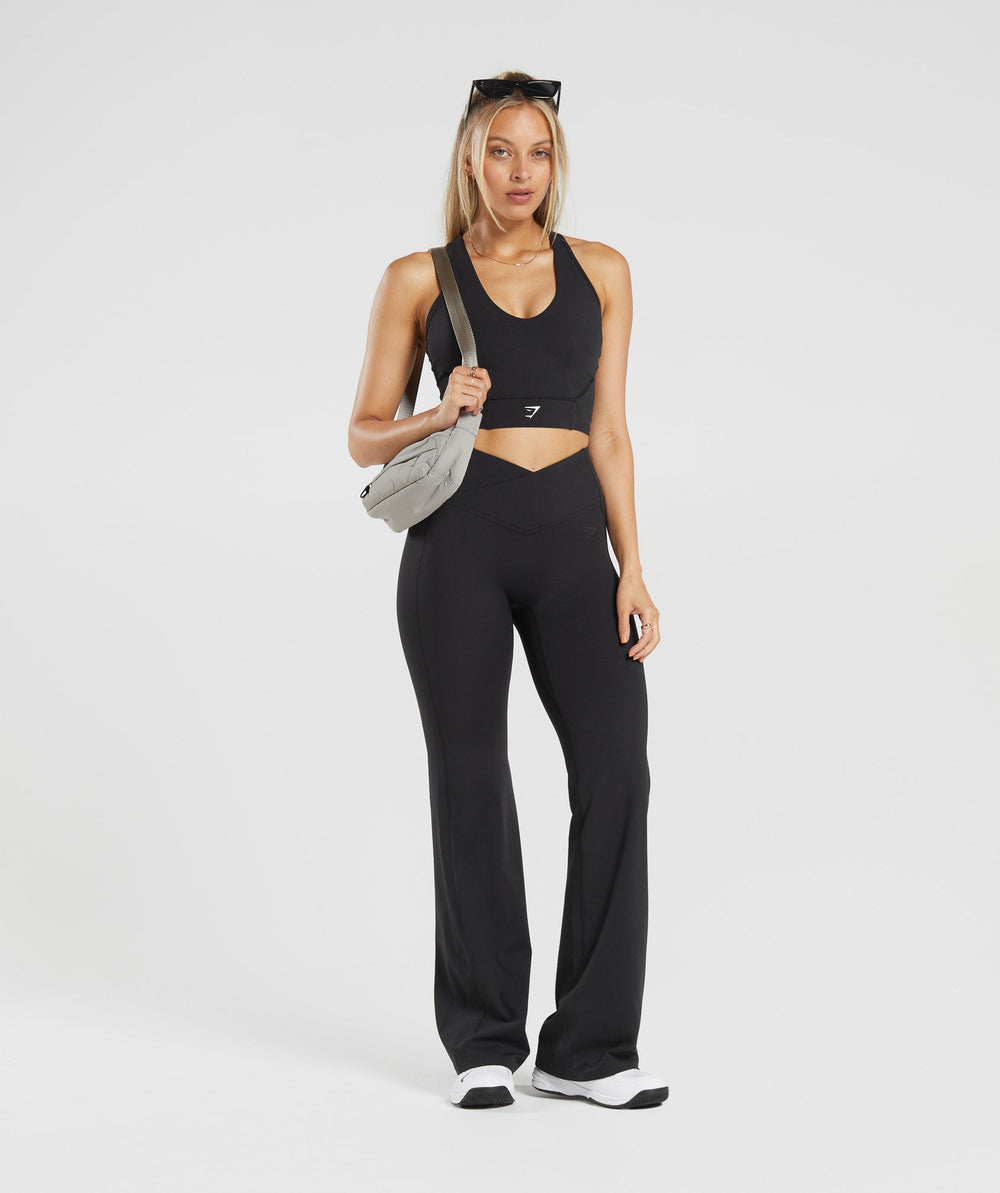 Crop Mesh Tank Black