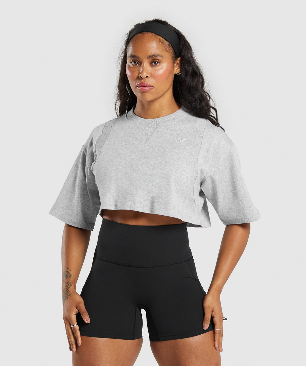 Heavyweight Cotton Crop T-Shirt Grey