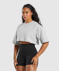 Heavyweight Cotton Crop T-Shirt Grey