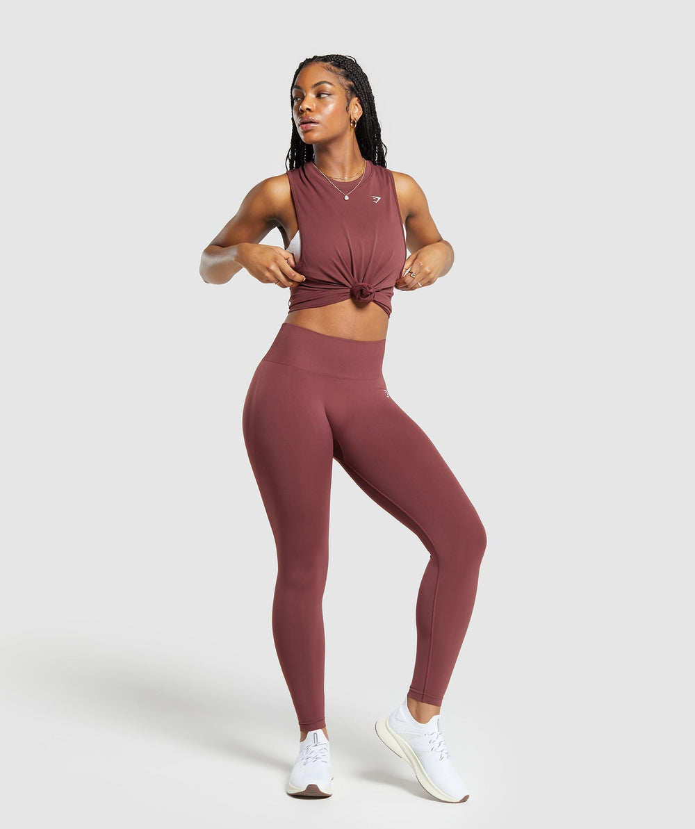 Everyday Seamless Tank Burgundy Brown