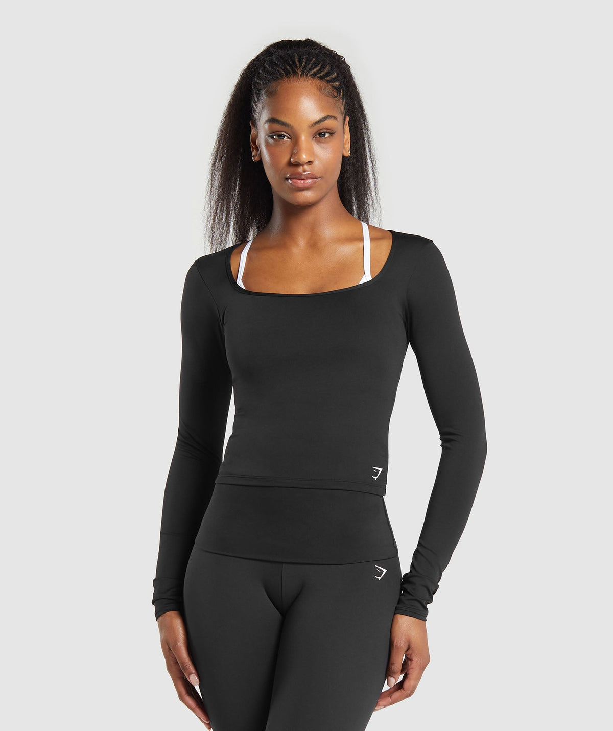 Everyday Long Sleeve Midi Top Black