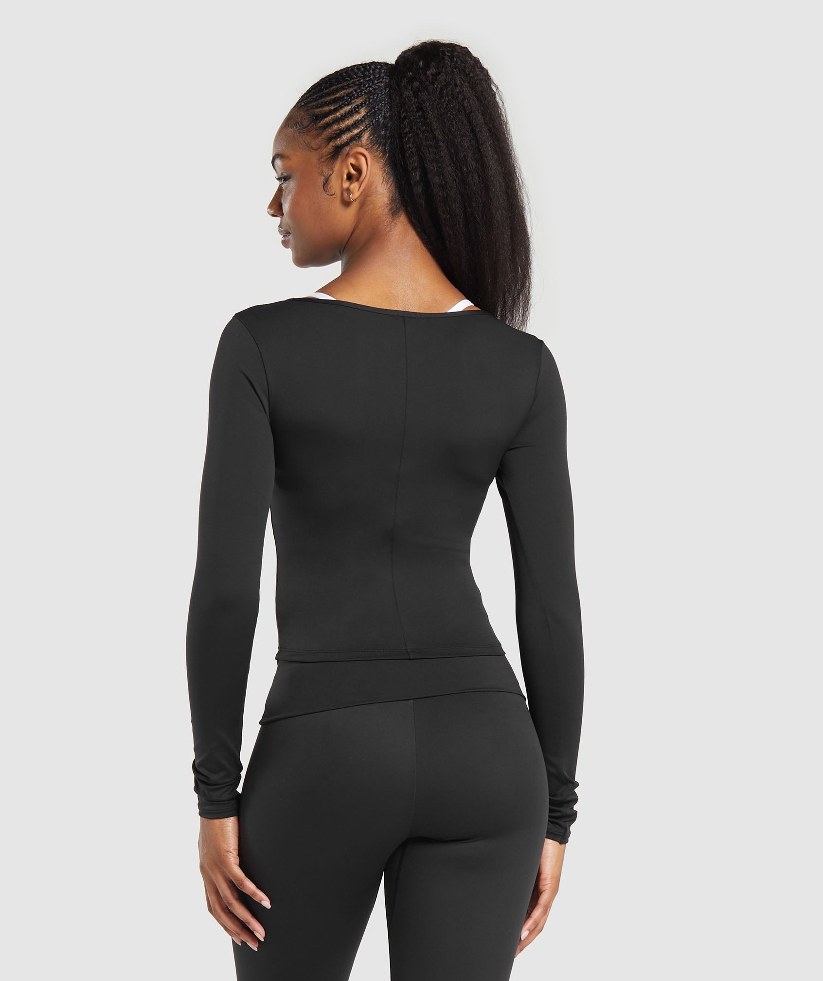 Everyday Long Sleeve Midi Top Black