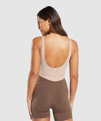 Scoop Back Crop Tank Stone Pink