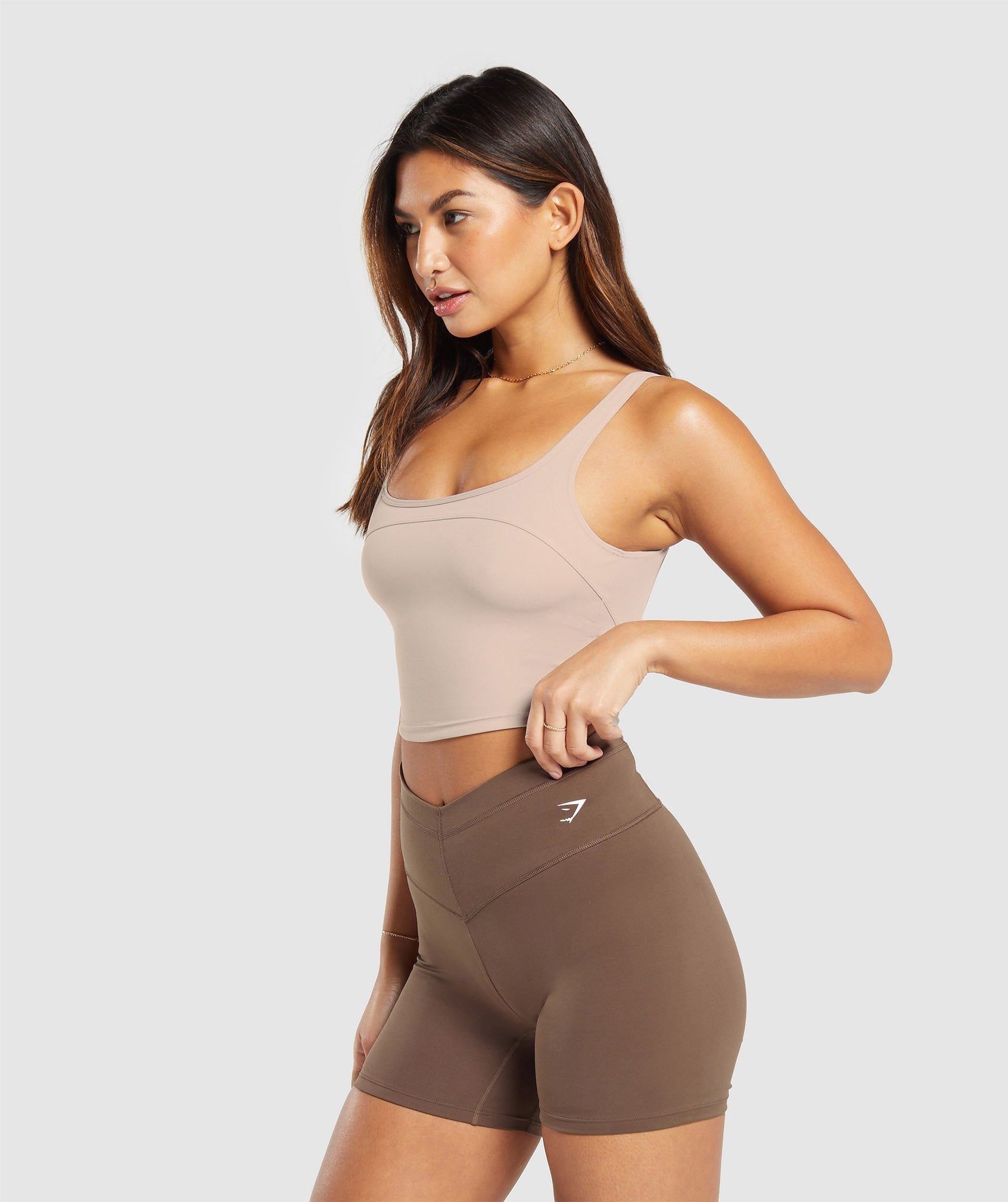Scoop Back Crop Tank Stone Pink