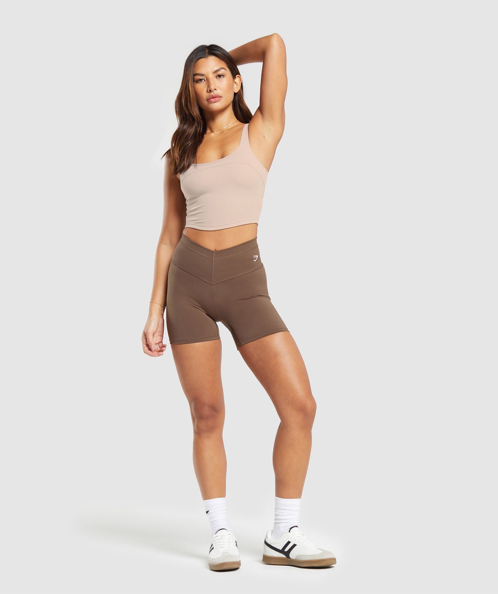 Scoop Back Crop Tank Stone Pink