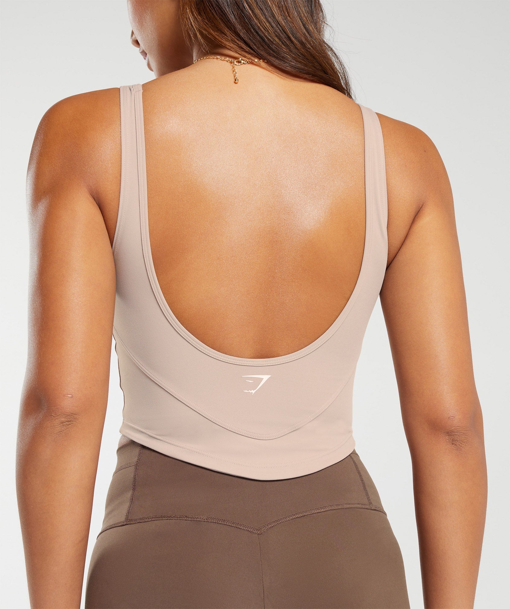 Scoop Back Crop Tank Stone Pink