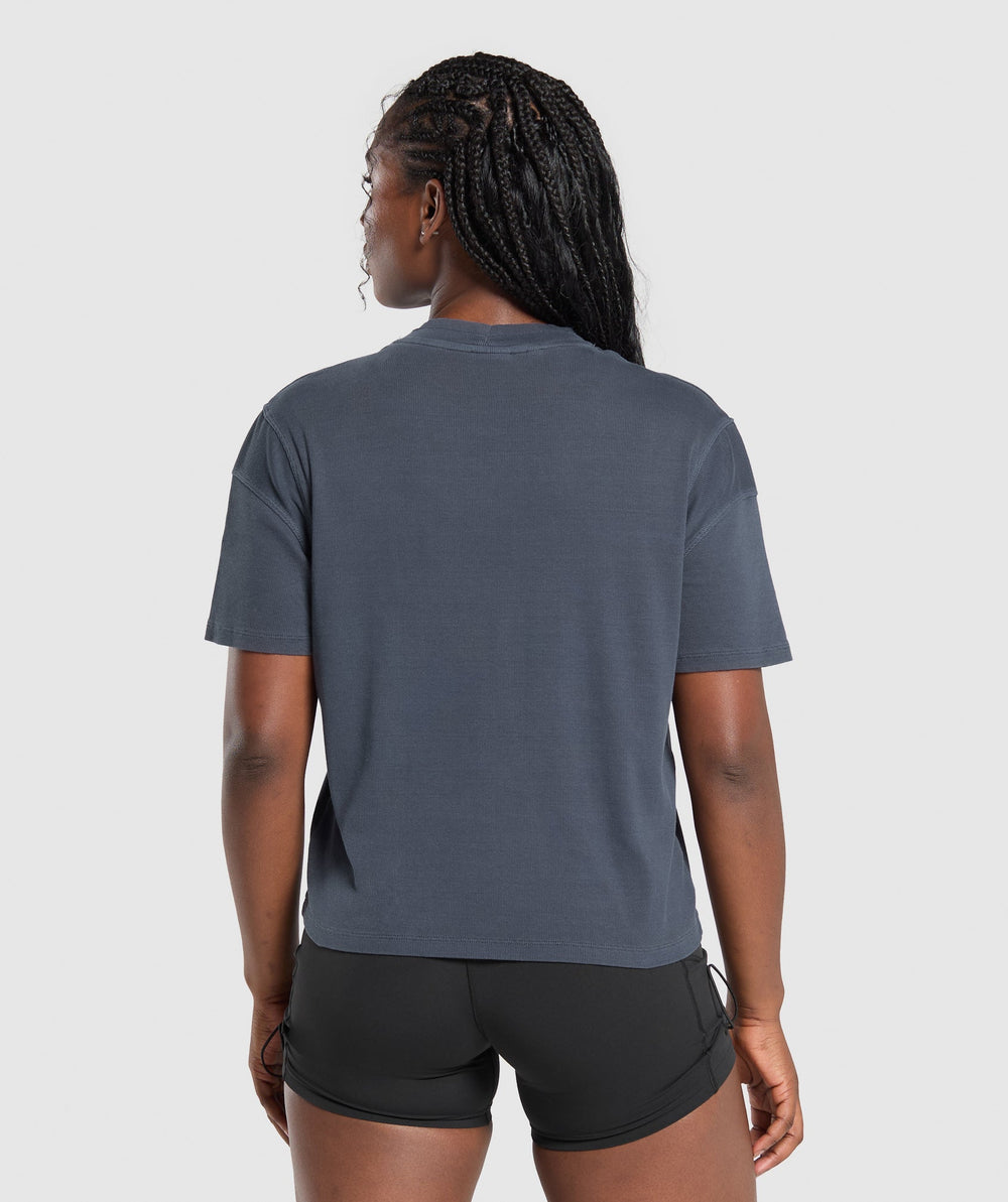 Premium Legacy Washed Oversized T-Shirt Heavy Blue