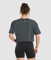 I Love Squats Graphic Oversized Tee Asphalt Grey
