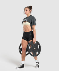 I Love Squats Graphic Oversized Tee Asphalt Grey