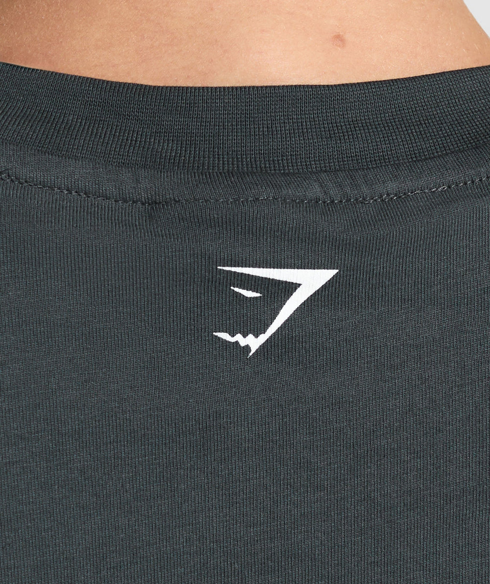 I Love Squats Graphic Oversized Tee Asphalt Grey