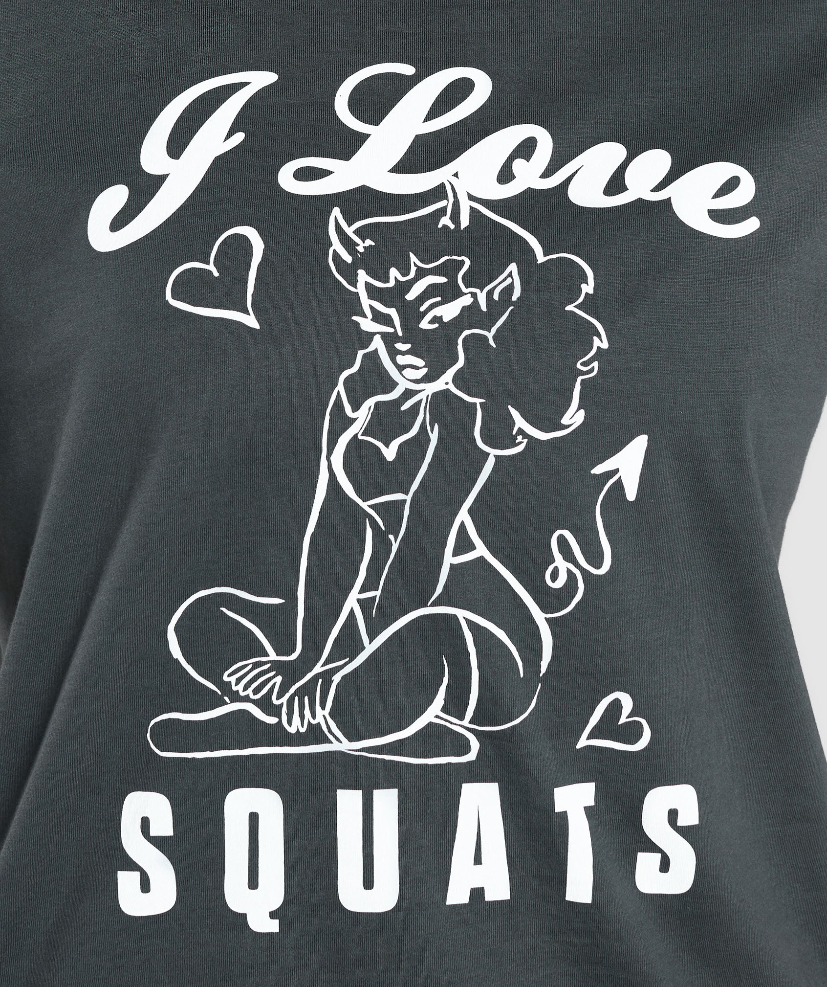 I Love Squats Graphic Oversized Tee Asphalt Grey