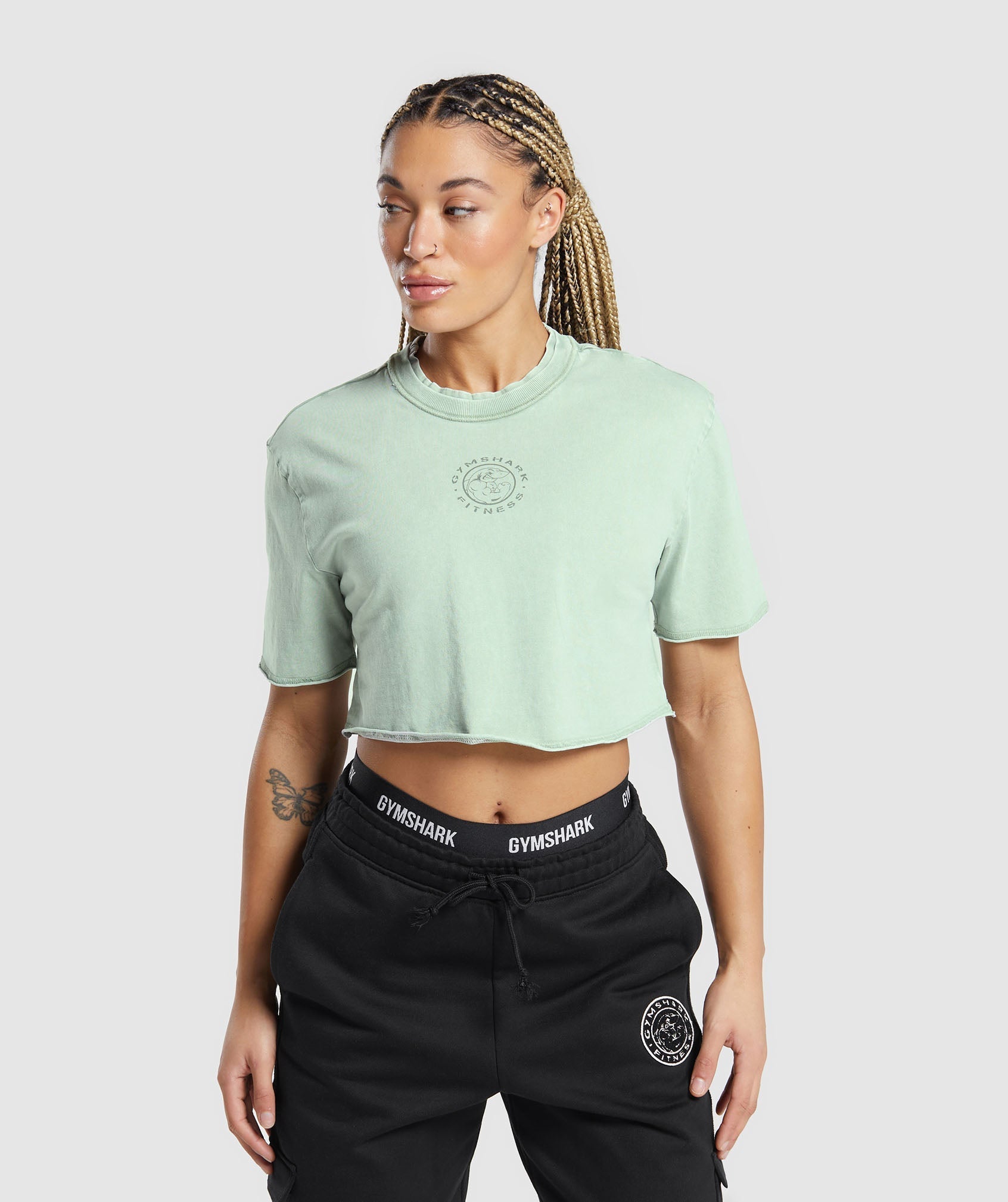 Legacy Washed Crop Top Faded Green