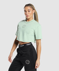 Legacy Washed Crop Top Faded Green