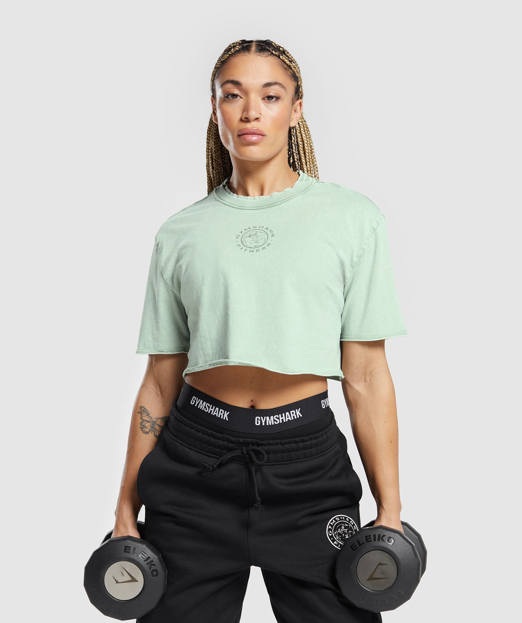 Legacy Washed Crop Top Faded Green