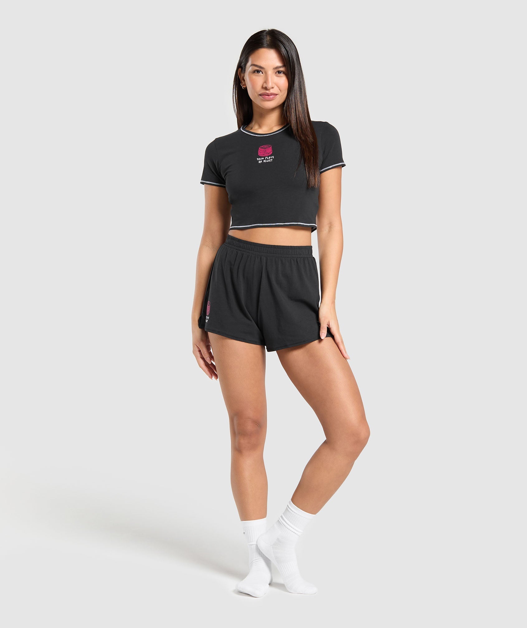 Your Plate or Mine Baby Tee Black