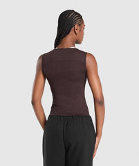 Rest Day Rib Top Brown Marl