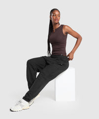 Rest Day Rib Top Brown Marl
