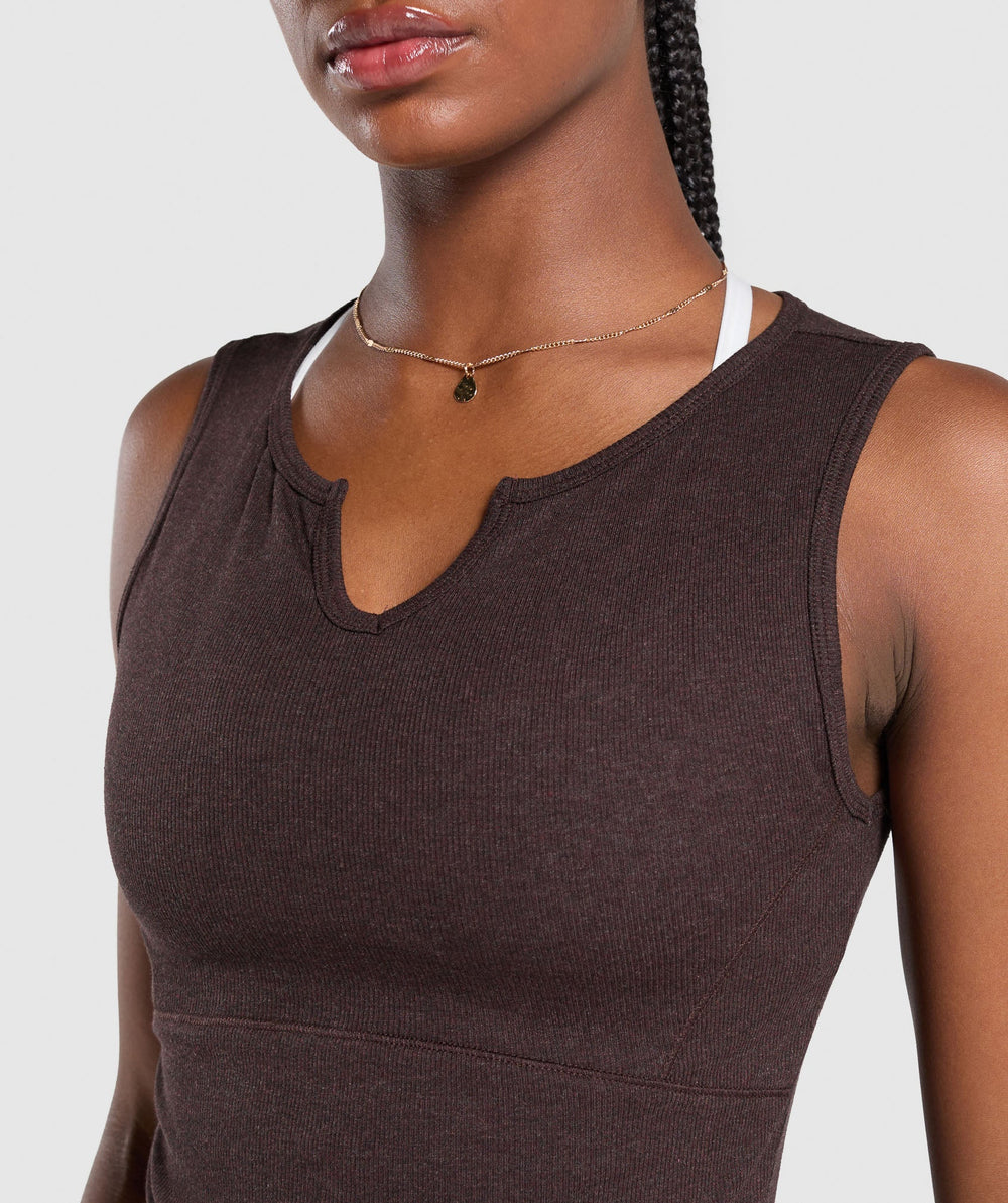 Rest Day Rib Top Brown Marl
