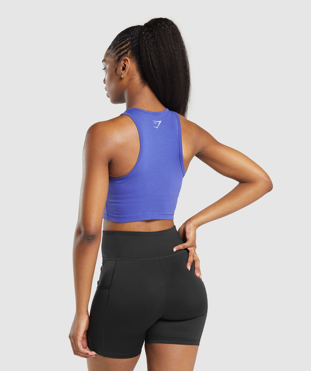 Block Crop Tank Force Blue