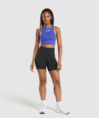 Block Crop Tank Force Blue