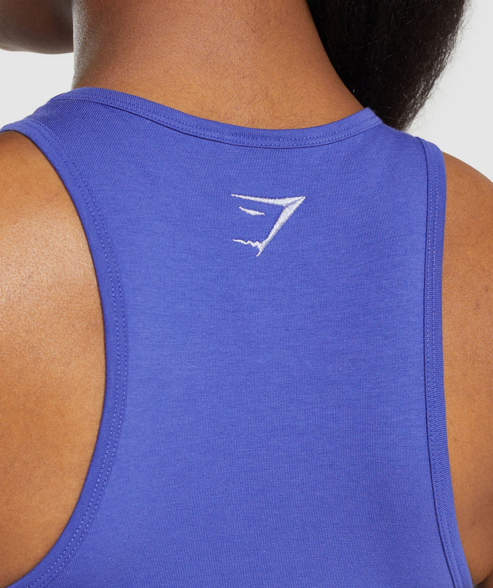 Block Crop Tank Force Blue