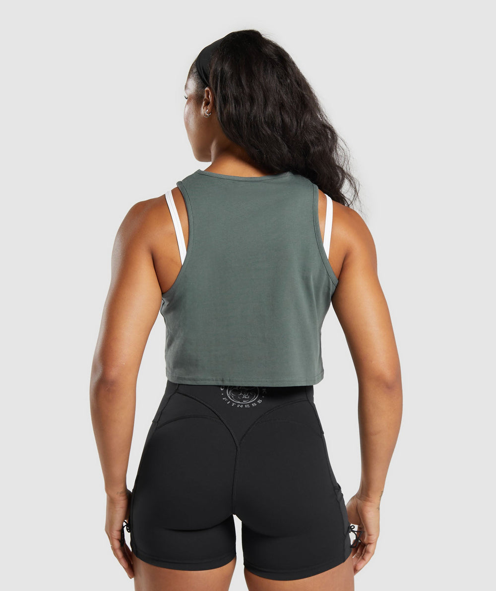 Lifting Essential Cotton Crop Tank Slate Teal