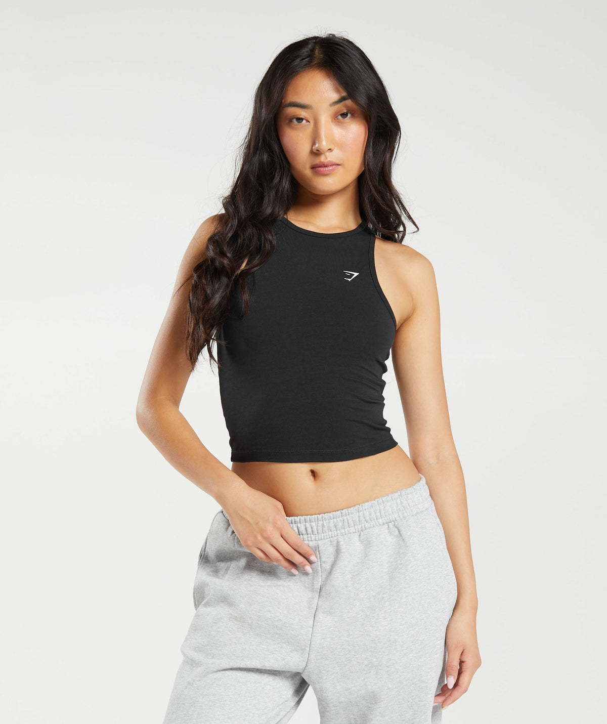 Essential Cotton Midi Tank Black