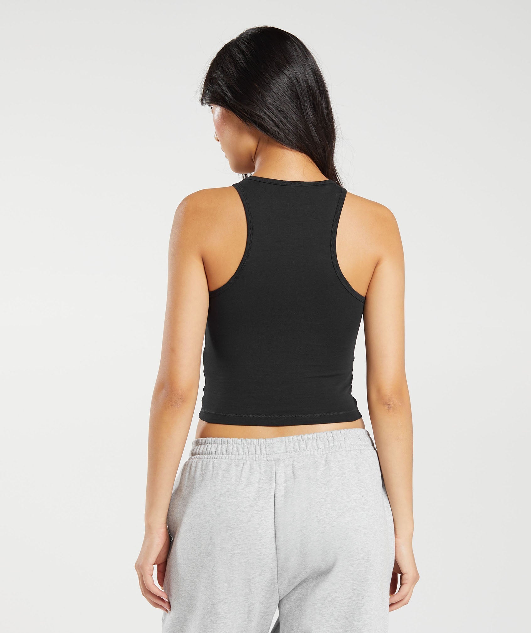 Essential Cotton Midi Tank Black
