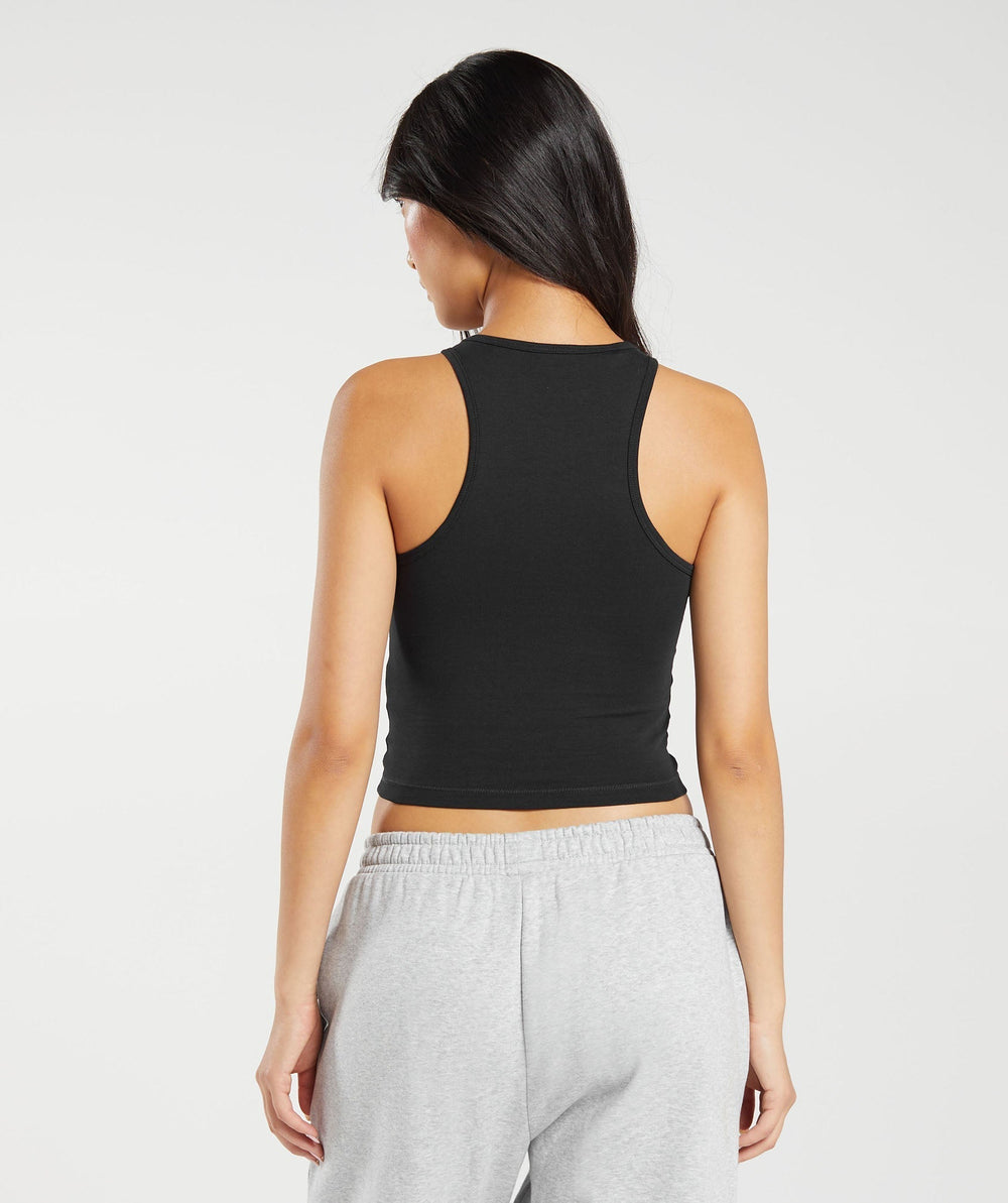 Essential Cotton Midi Tank Black