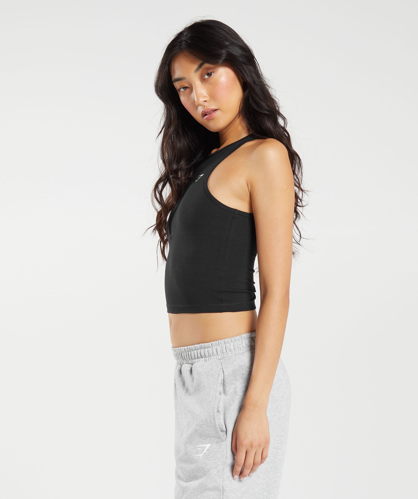Essential Cotton Midi Tank Black