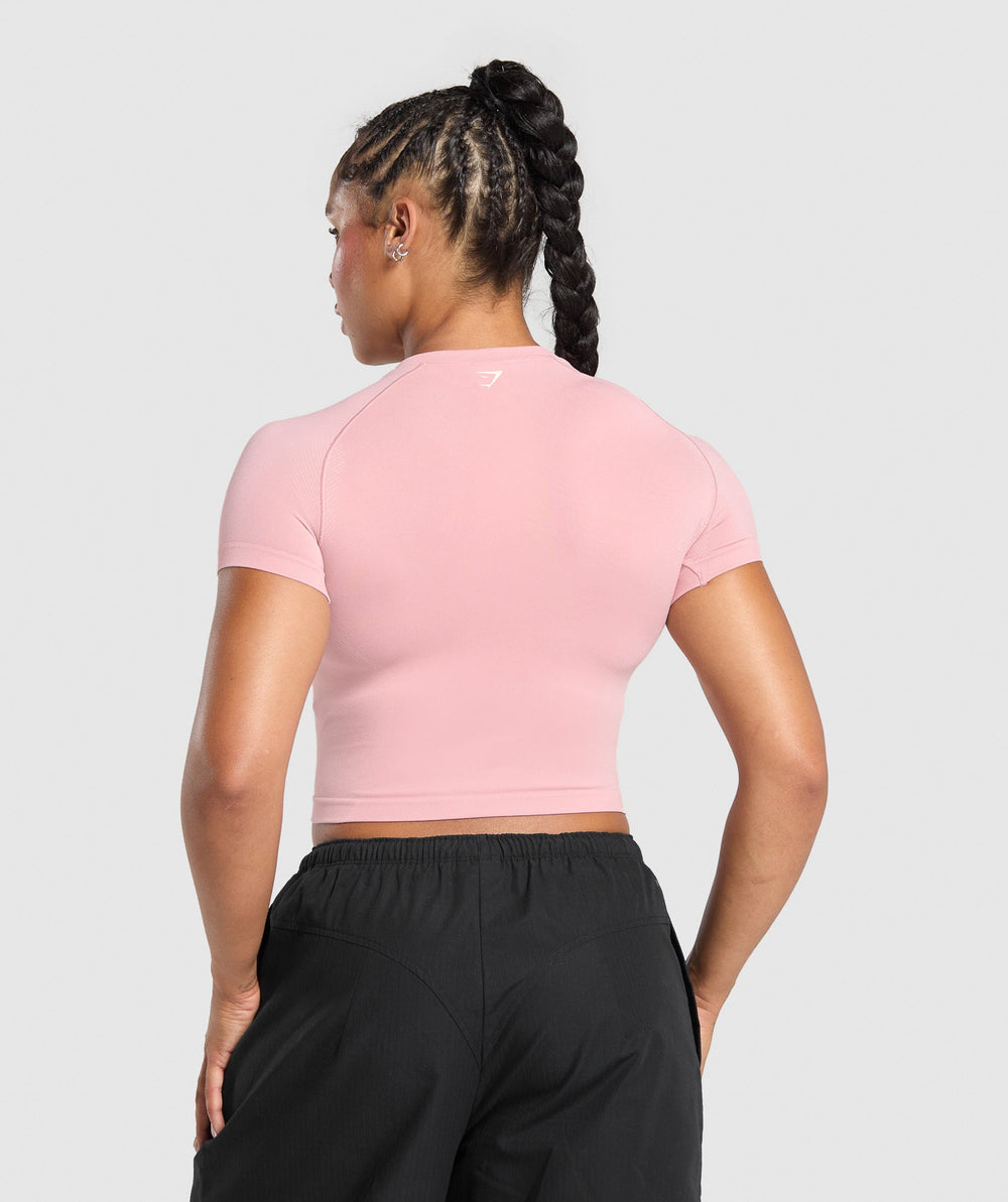 Barbell Hearts Seamless Baby Tee Light Pink