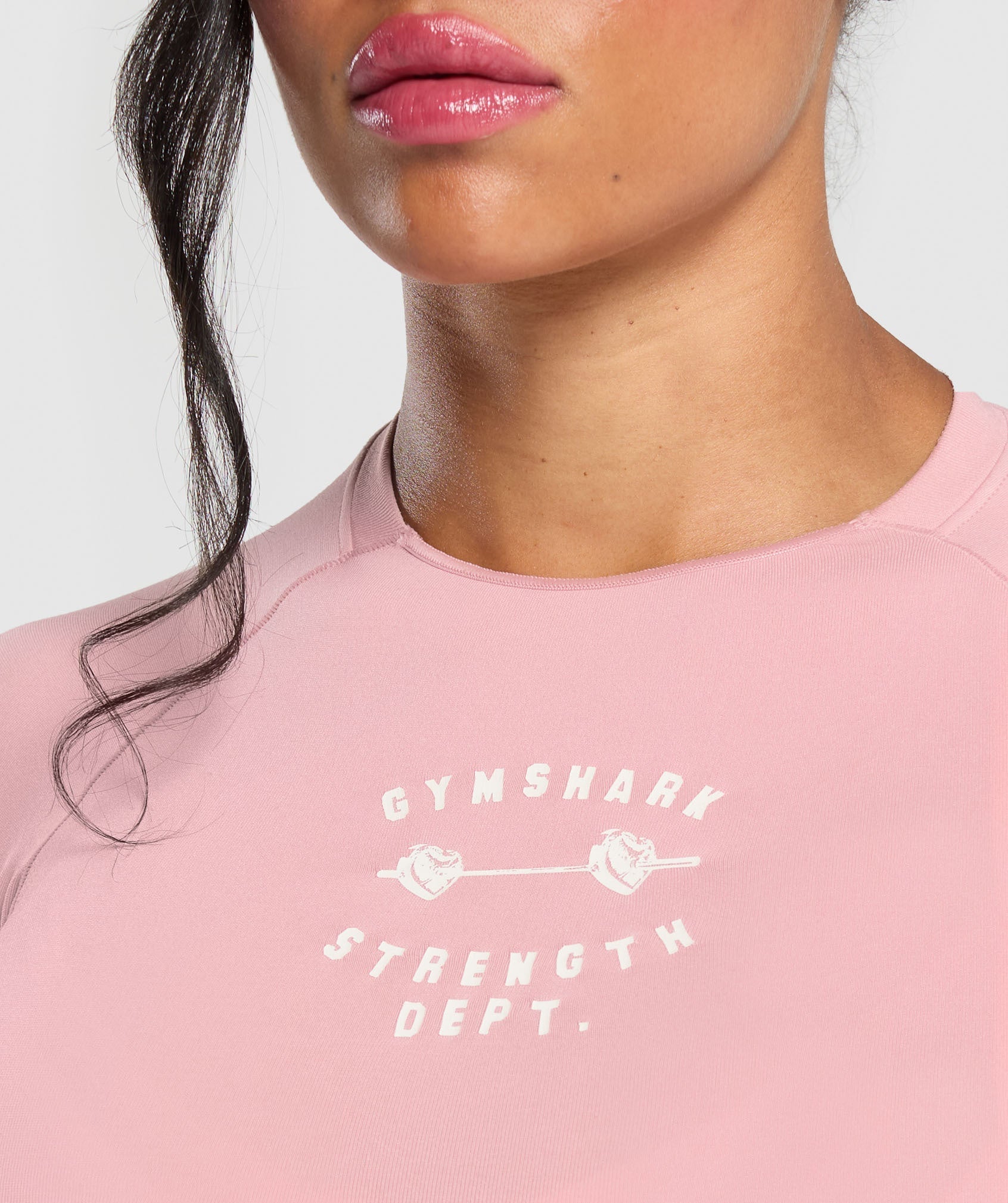 Barbell Hearts Seamless Baby Tee Light Pink
