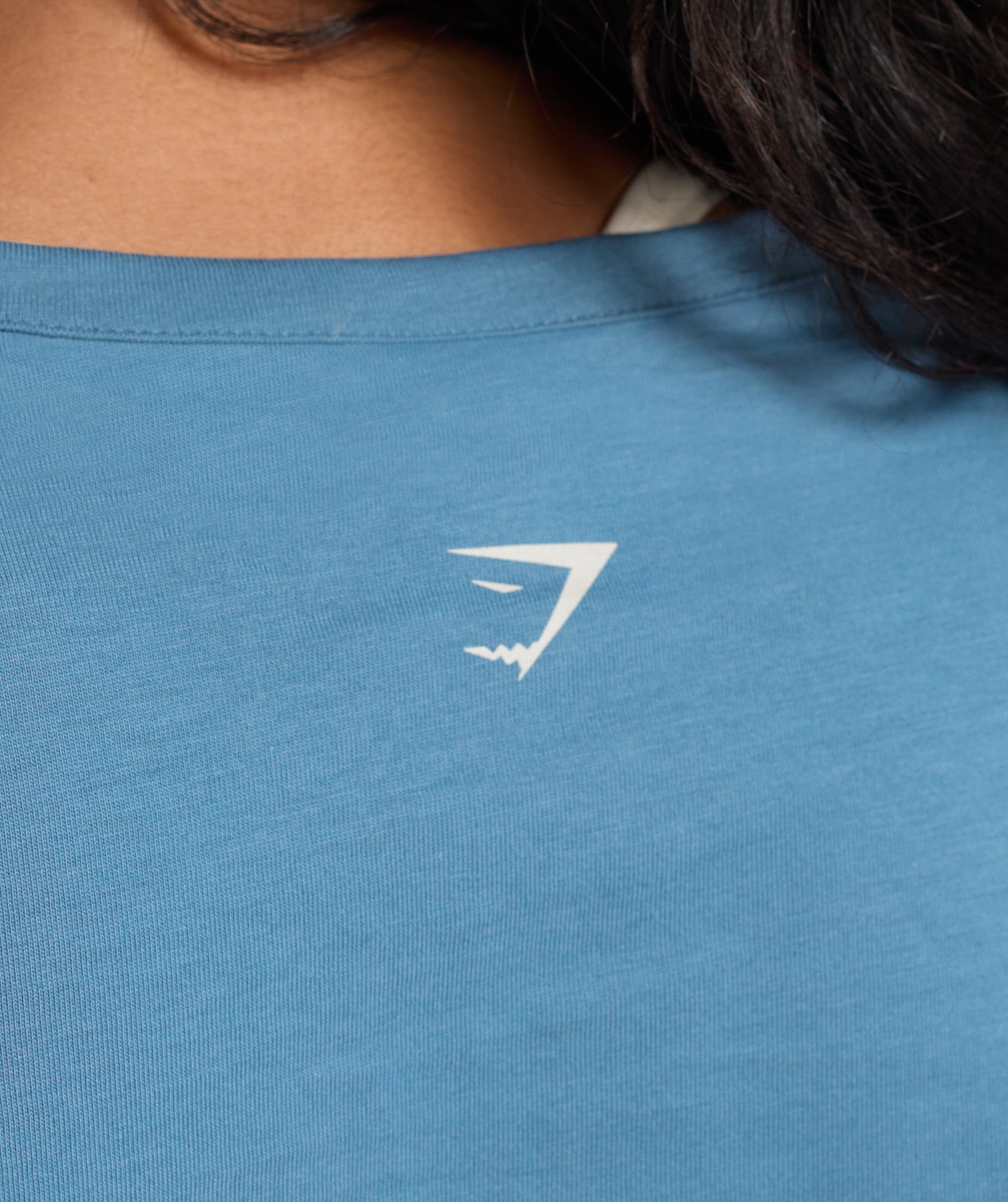 Lifting Club Graphic Baby Tee Faded Blue