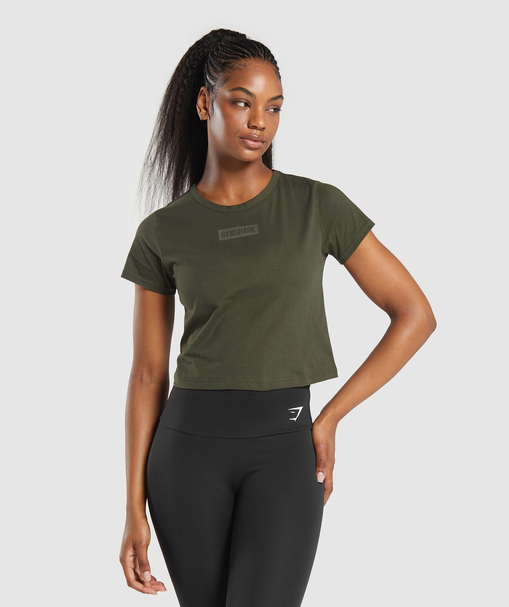 Block Crop Top Winter Olive