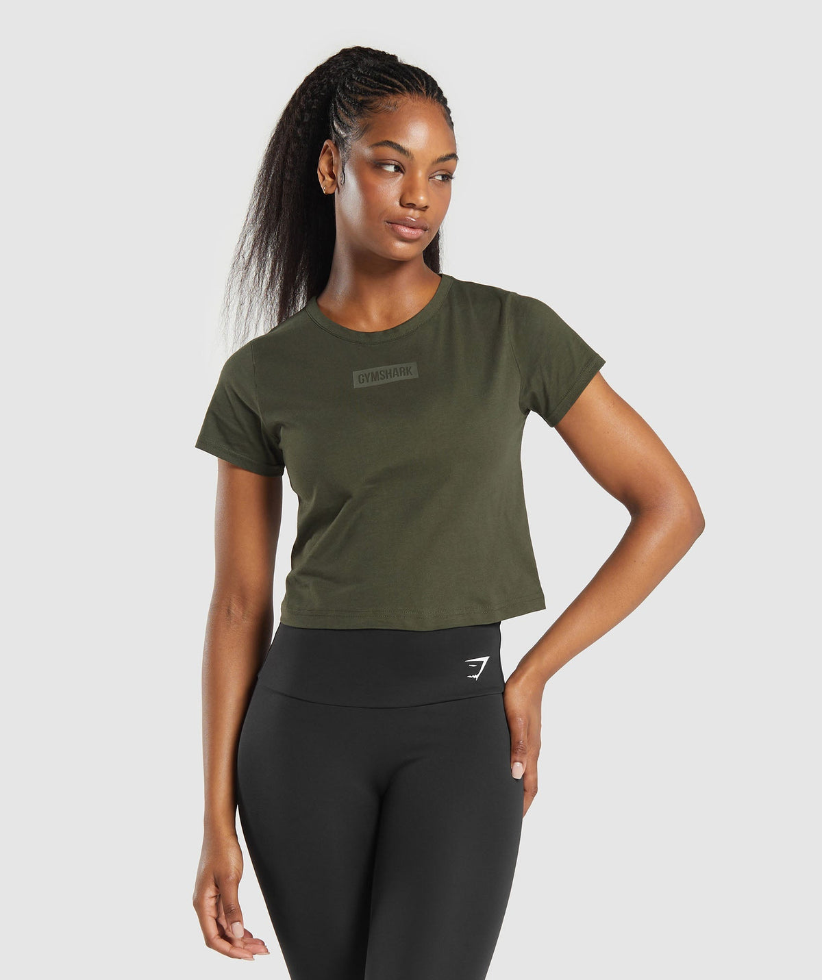 Block Crop Top Winter Olive