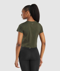 Block Crop Top Winter Olive