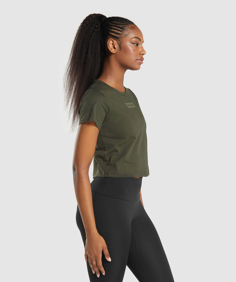 Block Crop Top Winter Olive