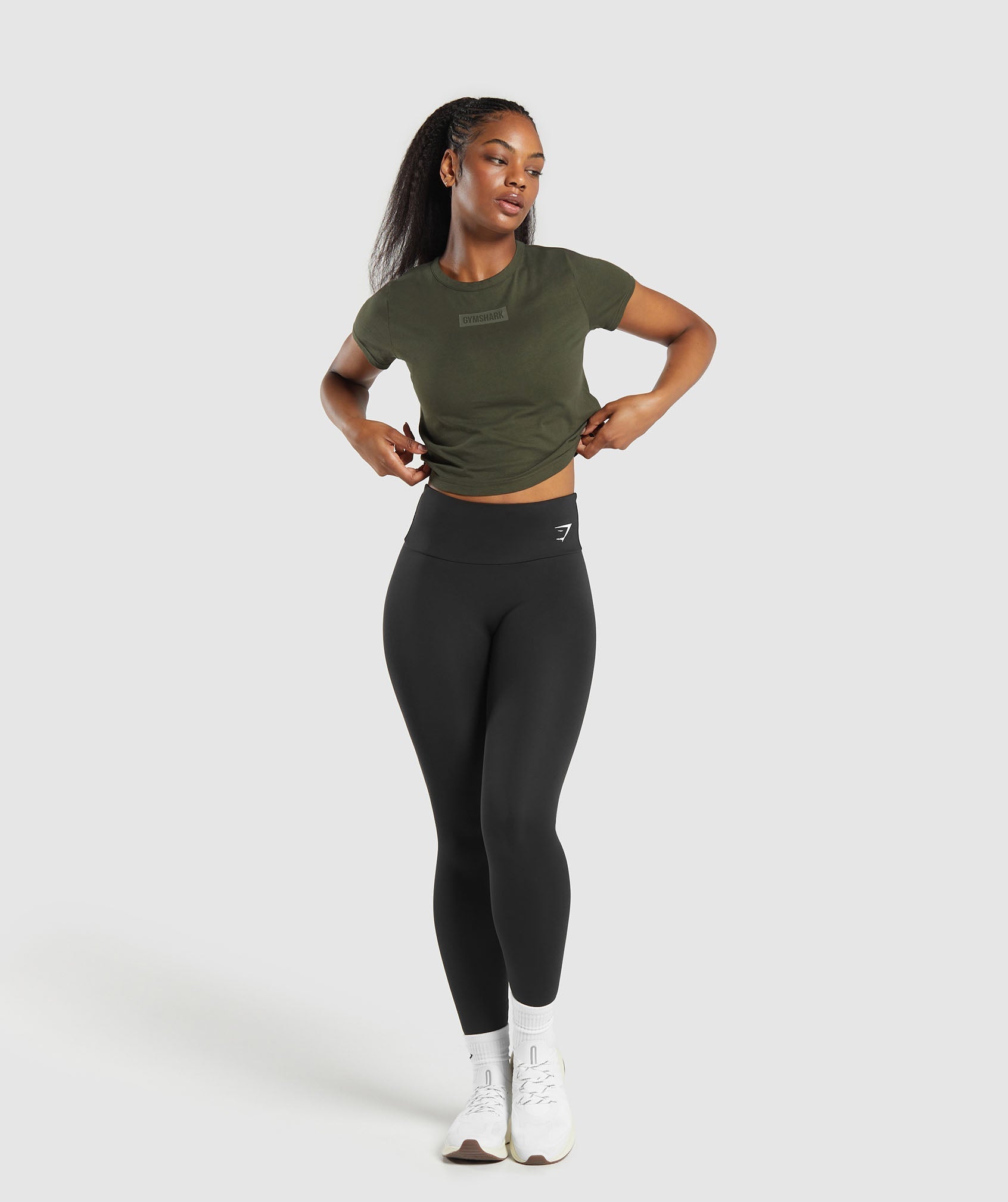 Block Crop Top Winter Olive