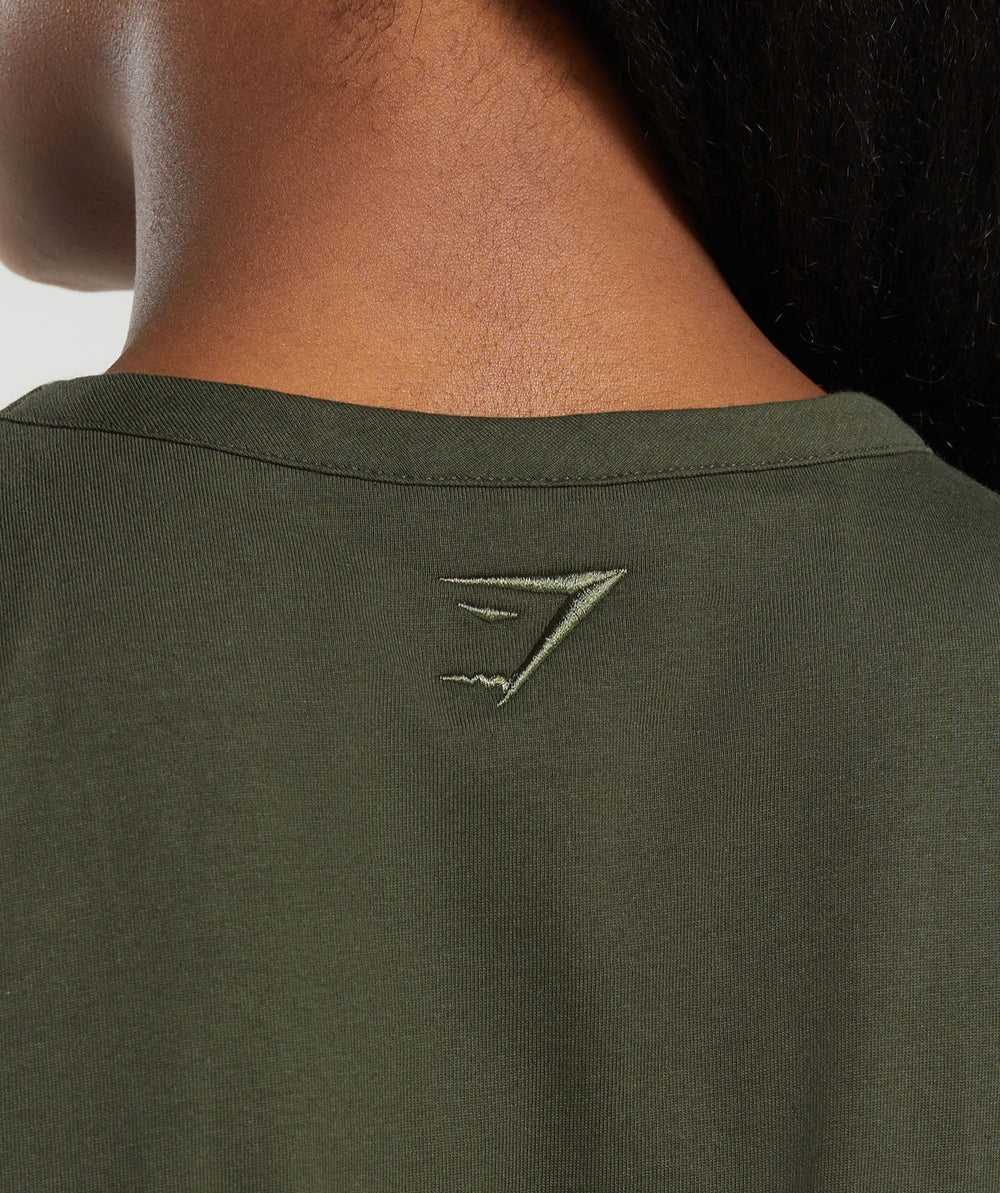 Block Crop Top Winter Olive