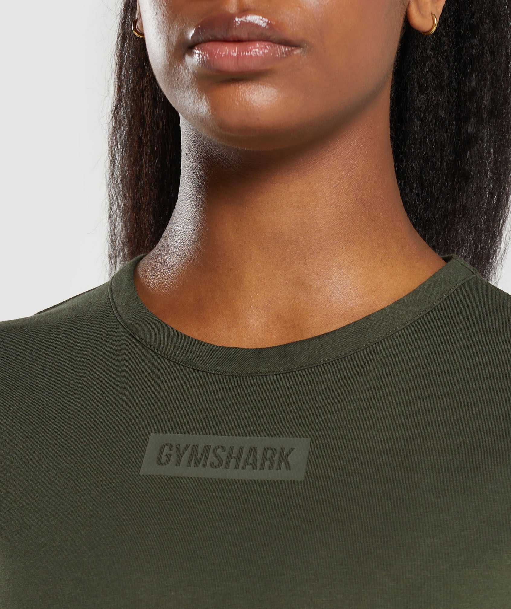 Block Crop Top Winter Olive