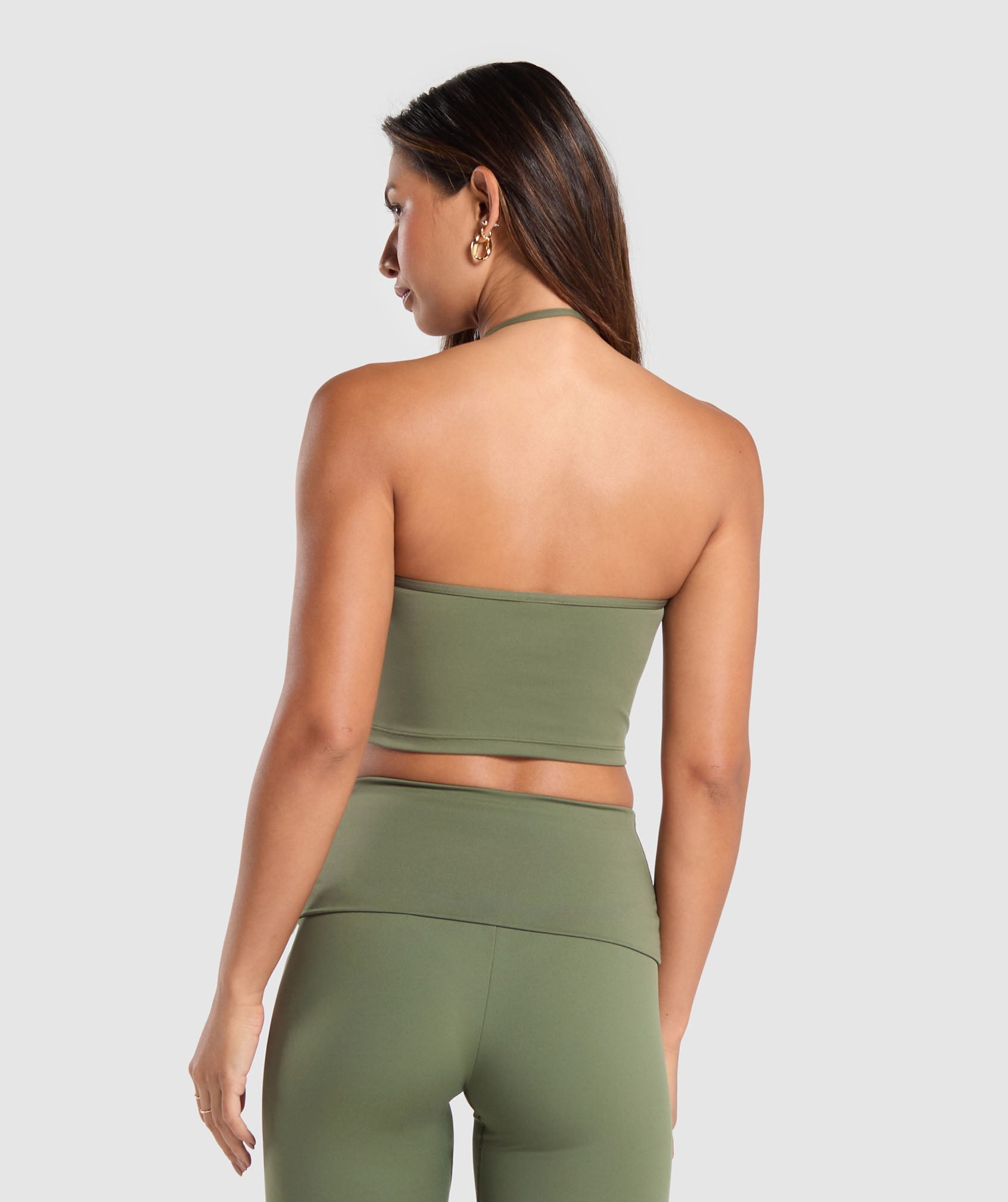 Everyday One Shoulder Crop Top Core Olive