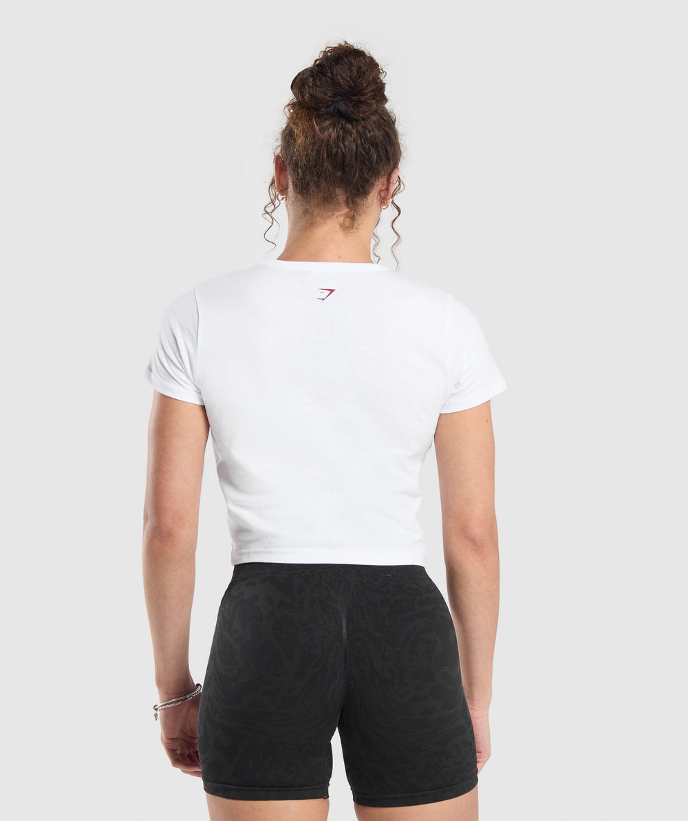 Lifting Club Graphic Baby Tee White