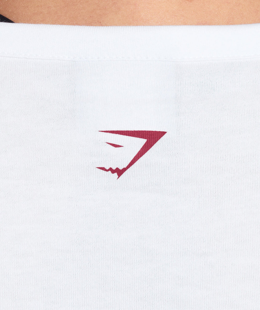 Lifting Club Graphic Baby Tee White