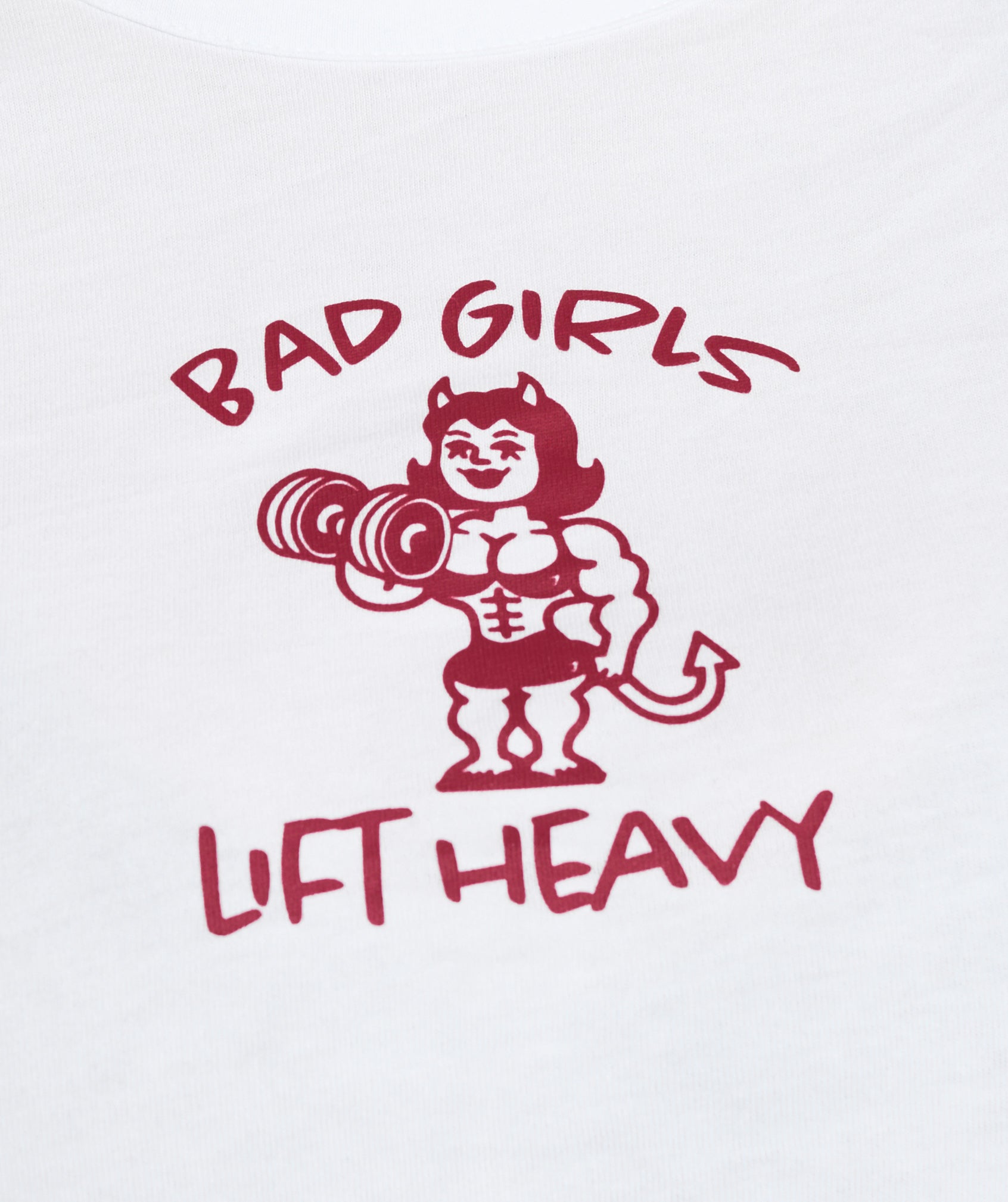 Lifting Club Graphic Baby Tee White