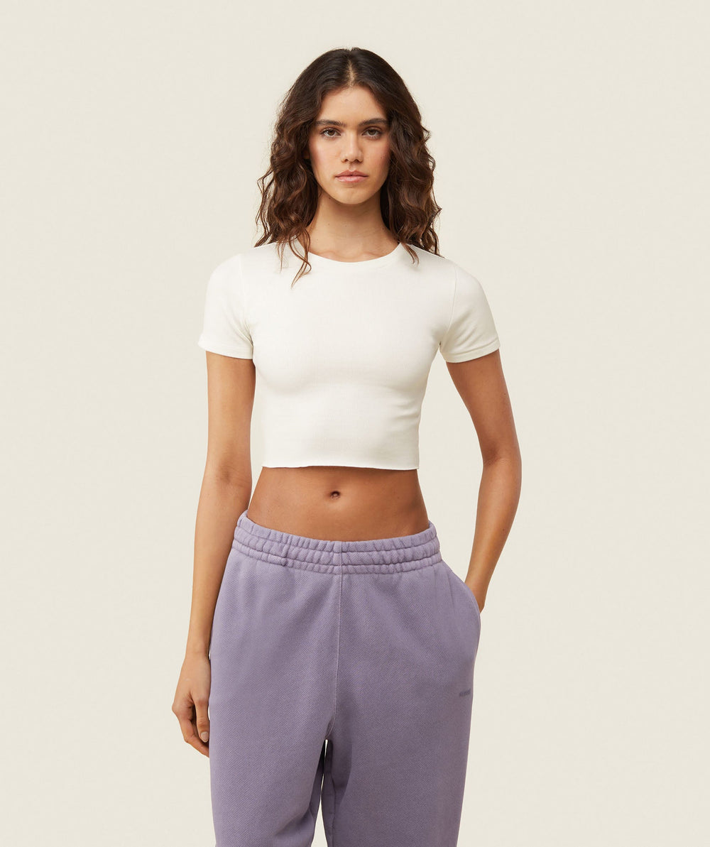 everywear Ribbed Tee Soft White